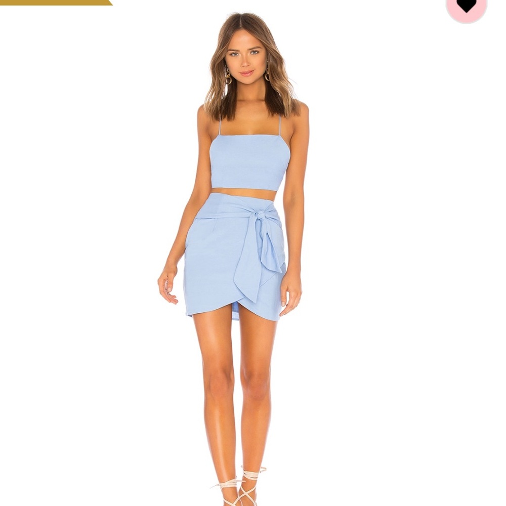 REVOLVE, Milah Wrap Skirt Set in Light Blue, super-down